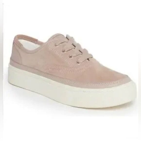 ALL SAINTS Trish suede platform sneaker in Dirty Pink. US 8/39 - Picture 1 of 13
